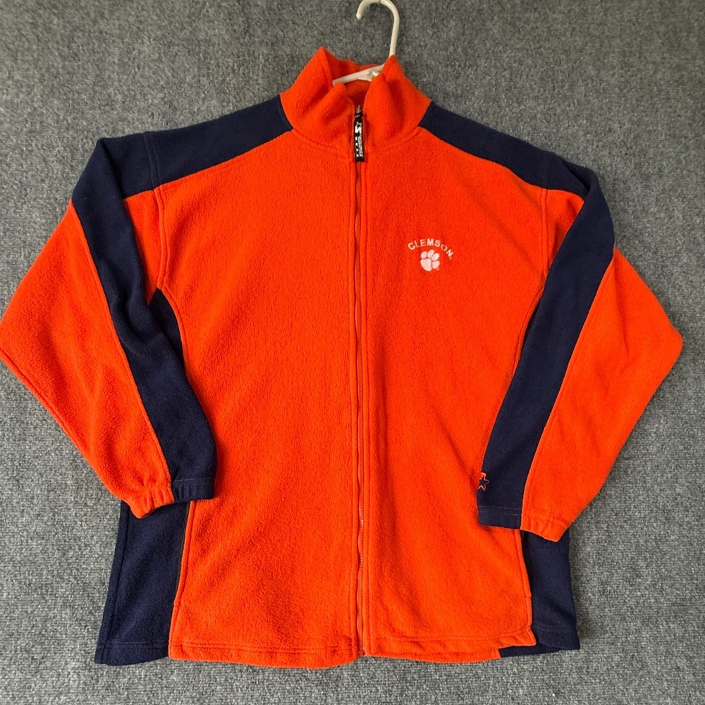 Clemson Tigers NCAA Starter Fleece Jacket Full Zip Orange Blue‎ Mens XL
